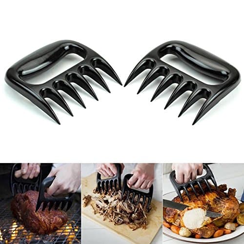 TOBAO The Original Shredder Claws -Pulled Pork Shredder Claws-Handle, Shred, and Cut Meats - Essential for BBQ Pros - BPA Free Barbecue Paws (Black)
