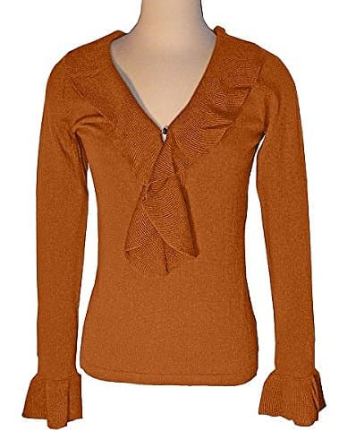 Sienna, Size M - Tranquil Cashmere Blend Ruffle Sweater