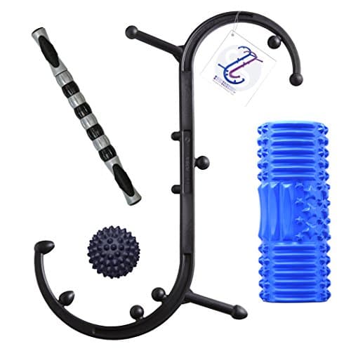 Body Back Company's Ultimate Trigger Point Release Sports Bundle, Relief from Cramping Soreness, Tightness in Legs, Feet &amp; Back, Myofascial Release Tool, Deep Muscle Massage (Black Body Back Buddy)