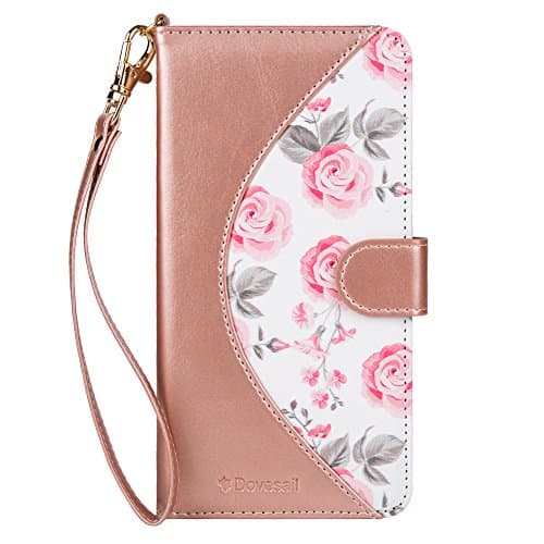 Dovesail iPhone 7 Plus case,iPhone 8 Plus Wallet Case, Folio Folding Wallet Case Flip Cover Protective Case for 5.5-inch Apple iPhone 8 Plus / 7 Plus, with Card Slots Kickstand PU Leather -Rose Gold