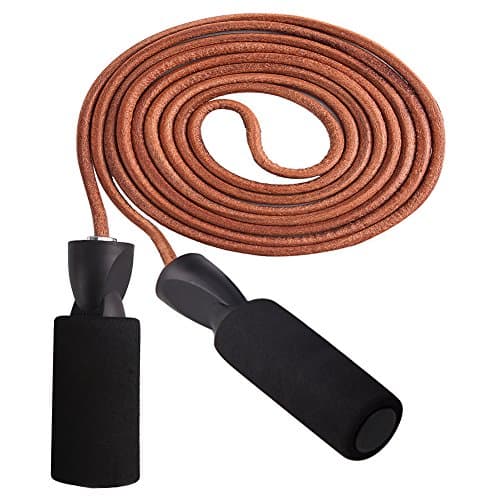 Jump Rope - Skipping Rope for Workout and Speed Skip Training, Premium Quality Adjustable Leather Jump Ropes - 9.4 Feet Best for Boxing, Outdoor, MMA &amp; Fitness Exercise.