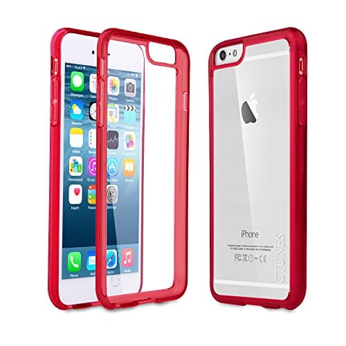 iPhone 6S Case, iPhone 6 Case, Ctunes Colorful Clear Slim Cover Skin Translucent Impact Resistant Flexible TPU Soft Bumper Case Protective Shell for Apple iPhone 6 6S 4.7 inch (red)