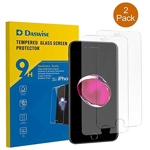 iPhone 7 plus 6S plus 6 plus Screen Protector, Daswise iPhone 7 Tempered Glass Screen Protector, HD Clear, Shockproof and fingerprint-free for Apple iPhone 7 plus, iPhone 6/6s plus 5.5 Inch (2-Pack)