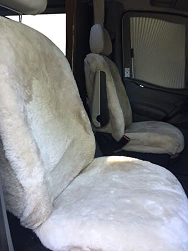 (2) Sheepskin Seat Covers (pair) Highest Quality Sprinter Van Dodge Mercedes Class B, Class C, Motorhome, Van (Pearl)
