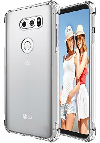 LG V30/V30+ Case Clear,[Crystal Clear] [Shock Absorption] Soft TPU Bumper Slim Protective Case Cover with Raised Bezels &amp; Camera Drop Protection Phone Case for LG V30/V30+ (clear)