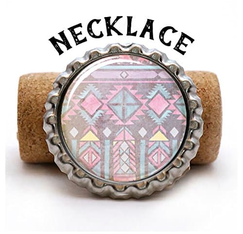 Tribal Print Bottlecap Necklace