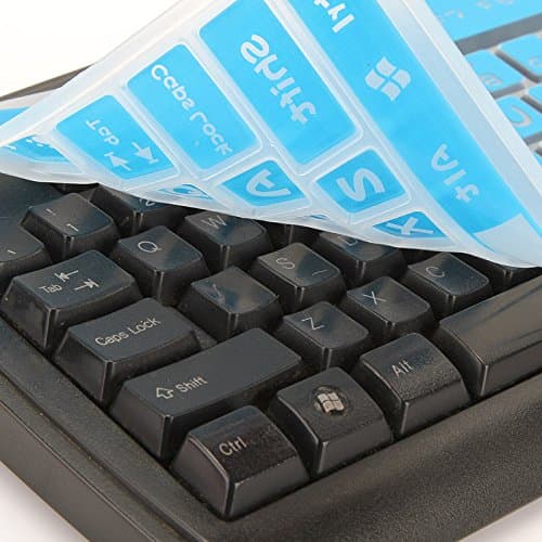 Folox Desktop Computer Keyboard Skin Protector Cover for Fullsize 101 Keys PC Keyboard (Blue)