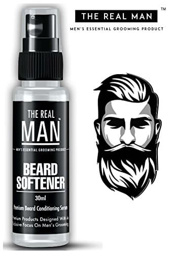 Beard Softener & Moisturizer for Men 1.01oz by THE REAL MAN - Conditioner and Softener - Argon Oil | Jojoba Oil| Tea tree Oil |Vitamin E Acetate | Fragrance - The Best 100% Natural and Organic.