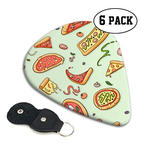 QVRQ Pizza Party Celluloid Medium Picks Sampler Guitar Pick 6 Pack