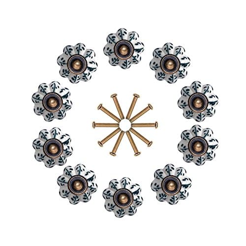 NONIU 10 Pcs Cabinet Knobs 35mm Drawer Kitchen Dresser Cupboard Knob Bathroom Pulls Handles (plum blossom)