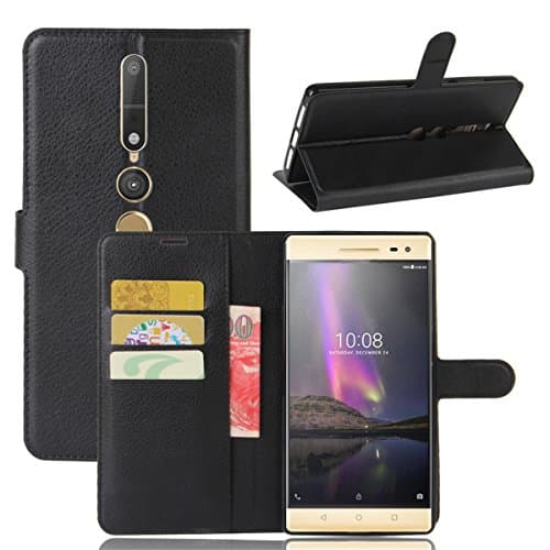Lenovo Phab 2 Pro Case,Gift_Source [Credit Card Slot] [Magnetic buckle] Premium PU Leather Folio Flip Wallet Cases Foldable Cover and Kickstand Feature for Lenovo Phab2 Pro [Black]