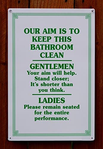 Our Aim Bathroom Metal Sign