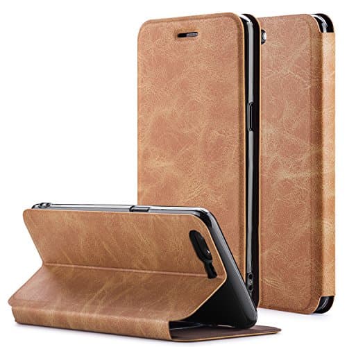 Oneplus 5 Flip Case, BASSTOP MOFI vintage Crazy Horse Texture Horizontal Flip Leather Case with Card Slot &amp; Holder for Oneplus 5 (Brown)