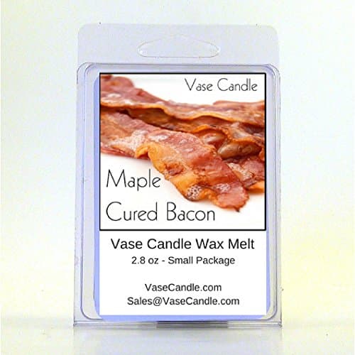 2 Maple Cured Bacon Vase Candle Melts | 2.8 oz Premium Highly Scented Soy Paraffin Wax Tarts | 50 Hours
