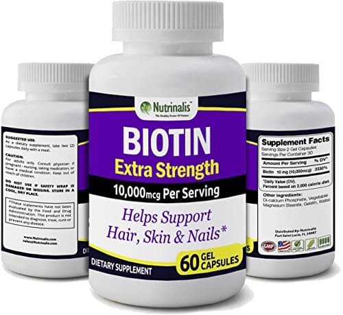 Nutrinalis 10,000 mcg Non-GMO Biotin - 60 Capsules