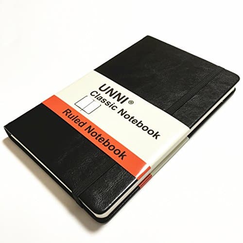 UNNI Classic Notebook Journal, Size:8.25" X 11.4", A4, Black Color, Ruled/Lined Page, 192 Pages, Hard Cover/Fine PU Leather, Inner Pocket, Premium Thick Paper - 100gsm | Designed in San Francisco