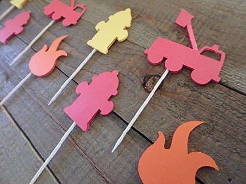 Fire Truck Cupcake Toppers 24