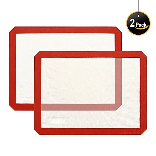 Amourchef Silicone Baking Mat - Non Stick Silicon Liner for Bake Pans &amp; Rolling - Macaron/Pastry/Cookie/Bun/Bread Making - Half Sheet Quarter Sheet Professional Grade Bake Cookie Sheet (11.5" x 10.5")