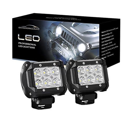 LED Cube Lights, OFFROADINGLIGHT 2Pcs 18W Flood Beam Off Road CREE Waterproof Work Light Bar for Jeep ATV UTV Pickup
