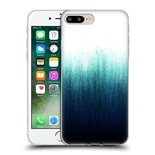 Official Caitlin Workman Teal Ombre Patterns Soft Gel Case for Apple iPhone 7 Plus