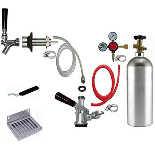 Bev Rite CRCK101C Premium Refrigerator Conversion Kit Door Mount Keg Tap Beer Single Line, with CO2 Tank, Clear
