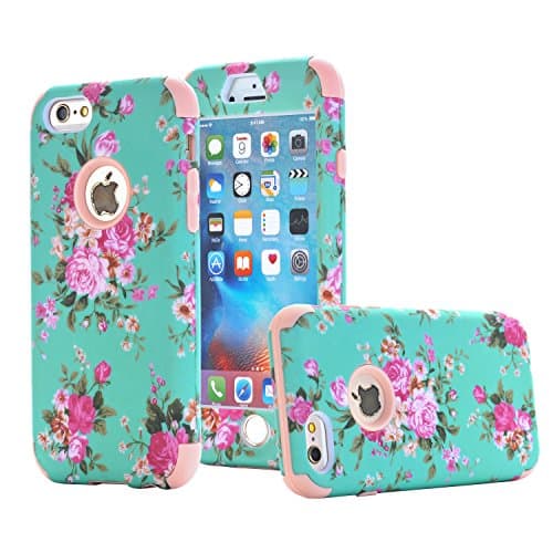 iPhone 6 Plus 6S Plus Case, Fisel Orchid Pattern Ultra Three Layer PC &amp; Silicon High Impact Hybrid Drop Proof Armor Defensive Shockproof Full Body Protective Case for iPhone 6 Plus/ 6S Plus 5.5 Inch