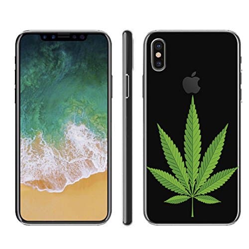 iPhone X Soft Case, URAKKI TPU CLEAR Slim Fit Soft Skin Phone Cover for Apple iPhone X "X Version" (2017) 5.8-Inch [ Weed ] Design Case