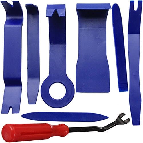 TTAM 8pcs Multi Use Auto Car Panel Fastener Remover and Interior Dash Radio Door Trim Clip Open Removal Pry Tools Set DIY Car Repair