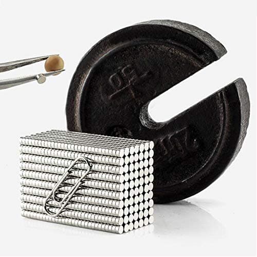 Hmlkeci Small Multi-Use Refrigerator Magnets for Refrigerator, Science, Crafts - Tiny Round Disc, Sliver, 5MM x 3MM - Approximately, 100Pcs