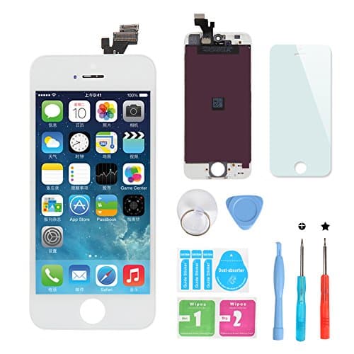 HXSZ Replacement LCD Display Touch Screen Digitizer Assembly for iPhone 5 (White)(Not for iphone 5SE, C)