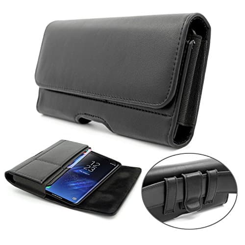 Samsung Galaxy Note 8 Holster Case,Dlames Leather Galaxy S8 Plus Belt Clip Holster Pouch Belt Loops for Samsung Galaxy S8 Plus Samsung Galaxy Note 8 - Built In ID Card Slot Wallet Case - Black