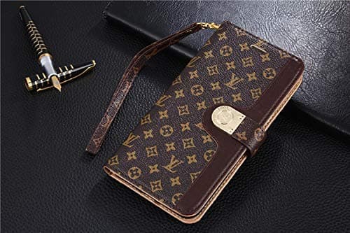 Galaxy Note 8 Case, Vintage Luxury Designer Monogram Flip Wallet Case with Card Holder, Folding Stand Protective Cover for Galaxy Note 8
