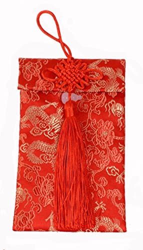 Chinese Element Festive Silk Red Envelopes Gift Card Envelopes (Dragon + Gourd)