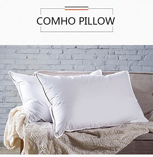 COMHO Soft Bed Pillow Cotton Cover Comfortable Sleeping Pillow-Plush Down Alternative Hypoallergenic Dust Mite Resistant Luxury Quality Five Star Hotel Collection (1 Pack) (Pillow/King 20'' X 36'')