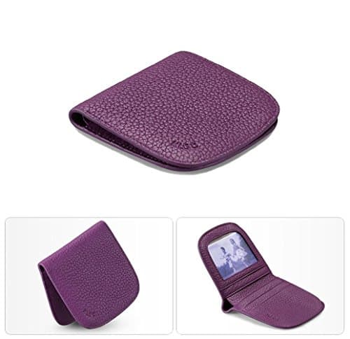 Unisex Leather Slim Front Pocket Wallet with Id Window and 4 Card Slots