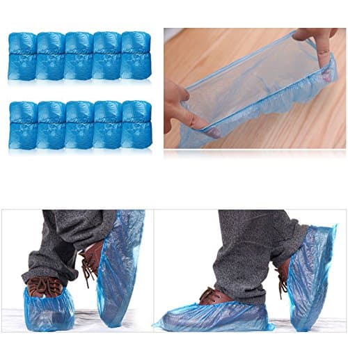 100pcs/lot Elastic Disposable Plastic Shoe Covers Waterproof Rain Boot Carpet Clean Hospital Overshoes