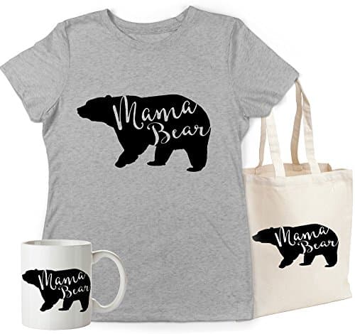 Mama Bear Gift Bundle Featuring Tee Shirt, Matching Mug and Canvas Bag (XX-Large)