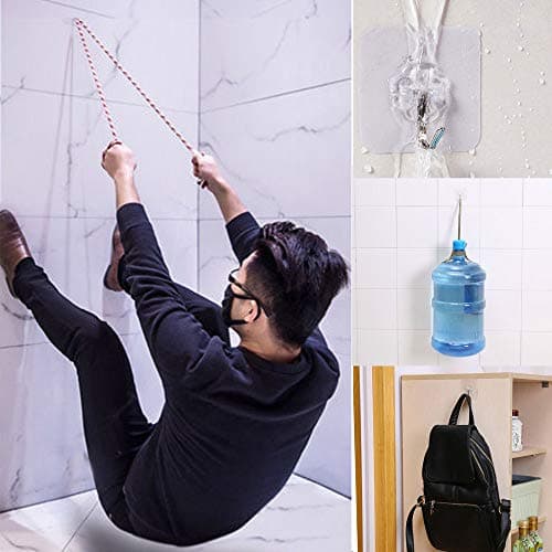 Wall Hanging coersd 1/2 Strong Transparent Suction Cup Sucker Wall Hooks Hanger for Kitchen Bathroom (B 2PC)