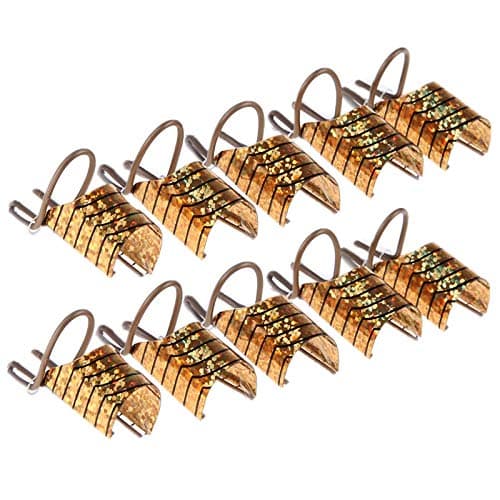 Acrylic Nail Forms,10Pcs Reusable Nail Art Tip Shape Guide,Acrylic Nail UV GEL Nail Extension Tips Forms Guide Protector French Nail Mold Tips with Storage Box for Manicure Nail Art DIY Tool,Gold