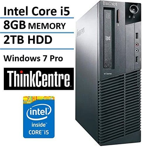 2016 Lenovo ThinkCentre M71 Small Form Factor Business Desktop Computer, Intel Quad-Core i5-2400 CPU up to 3.4GHz, 8GB DDR3, 2TB HDD, Keyboard + Mouse, DVDROW, Windows 7 Pro (Certified Refurbished)