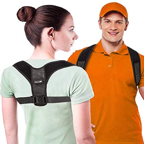 HJJS Back Posture Corrector for Women and Men - Upper Back Brace Clavicle Support Device for Thoracic Kyphosis and Shoulder - Neck Pain Relief (Regular)