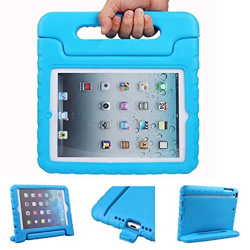 iPad Air Case,iPad 5 Case - Animov Light Weight Shockproof Kido Series Multi Function Convertible Kids Friendly Handle Cases Cover with stand For iPad 5th generation - Blue