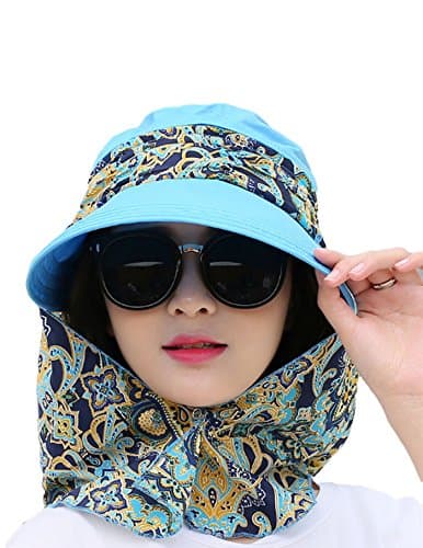 Sun Shade Neck Face Protection Hat Removable Crown Foldable Summer Big Sun Hats