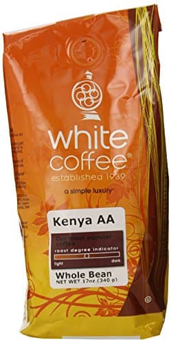 White Coffee Kenya AA (Whole Bean), 12 Ounce Package
