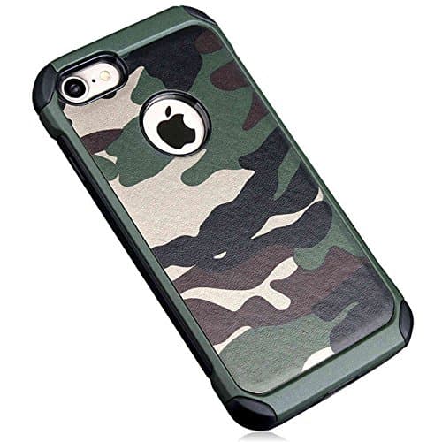 Joy2ee Shockproof High Impact Resist Hard Armor Case [TPU Gel and PC Plastic Combo Back] Full-body Rugged Hybrid Protective Tough for 4.7 inch Apple iPhone 7 [Army Green]