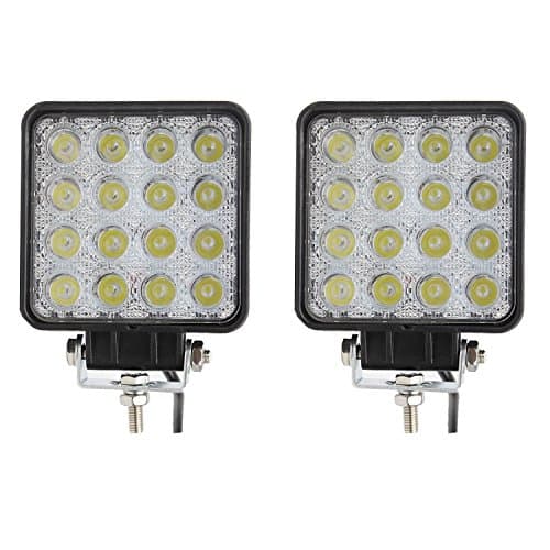 Led Light Bar, SOLCO 2x 48W Flood Led Lights Led Fog lights Offroad Light Bar IP 67 Waterproof for Off-road Vehicle, ATV, SUV, UTV, 4WD, Jeep, Boat-Black,1 Year Warranty.