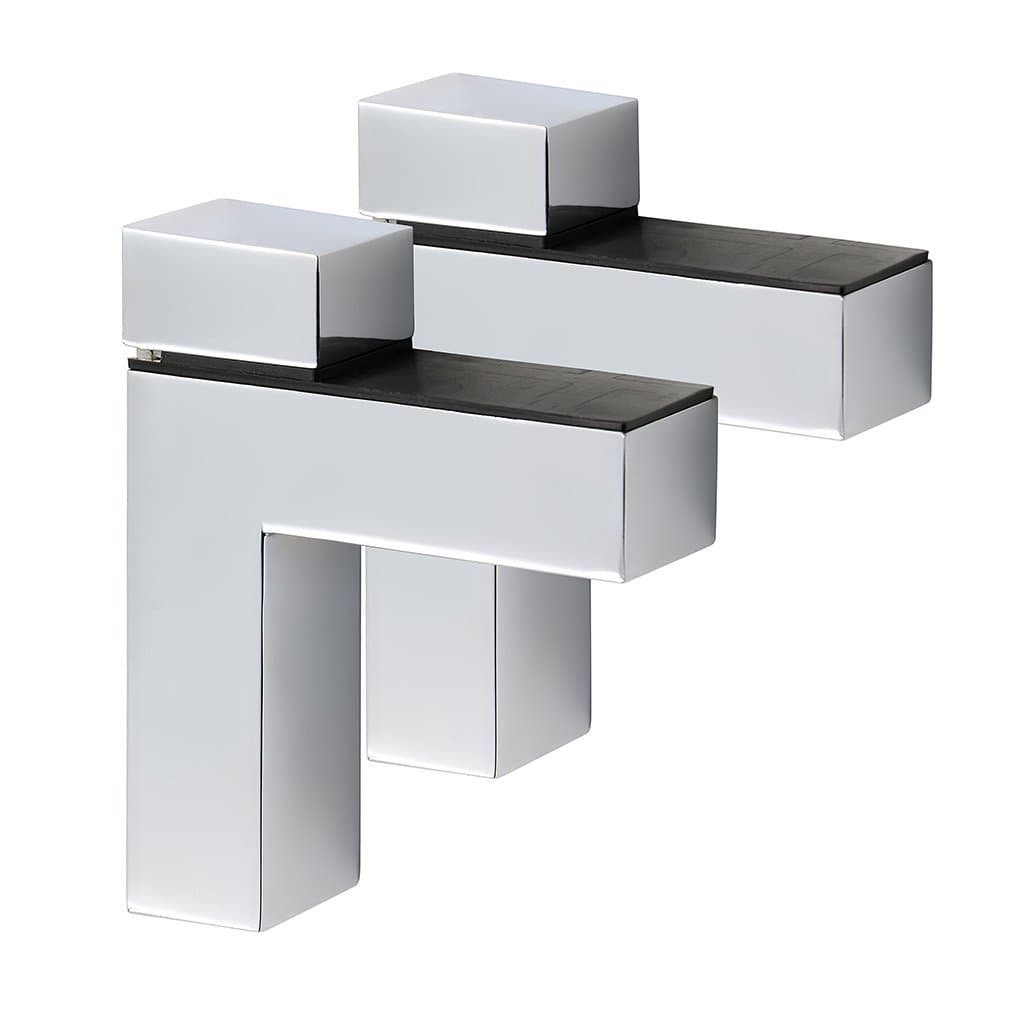 Sumnacon One Pair Adjustable Shelf Holder Bracket - Glass Shelf Mounting Brackets / Wood Shelf Clamp Support for 3-22mm / 0.12"-0.87" Shelf Thickness, Screw Fixing, Solid Metal with Chrome