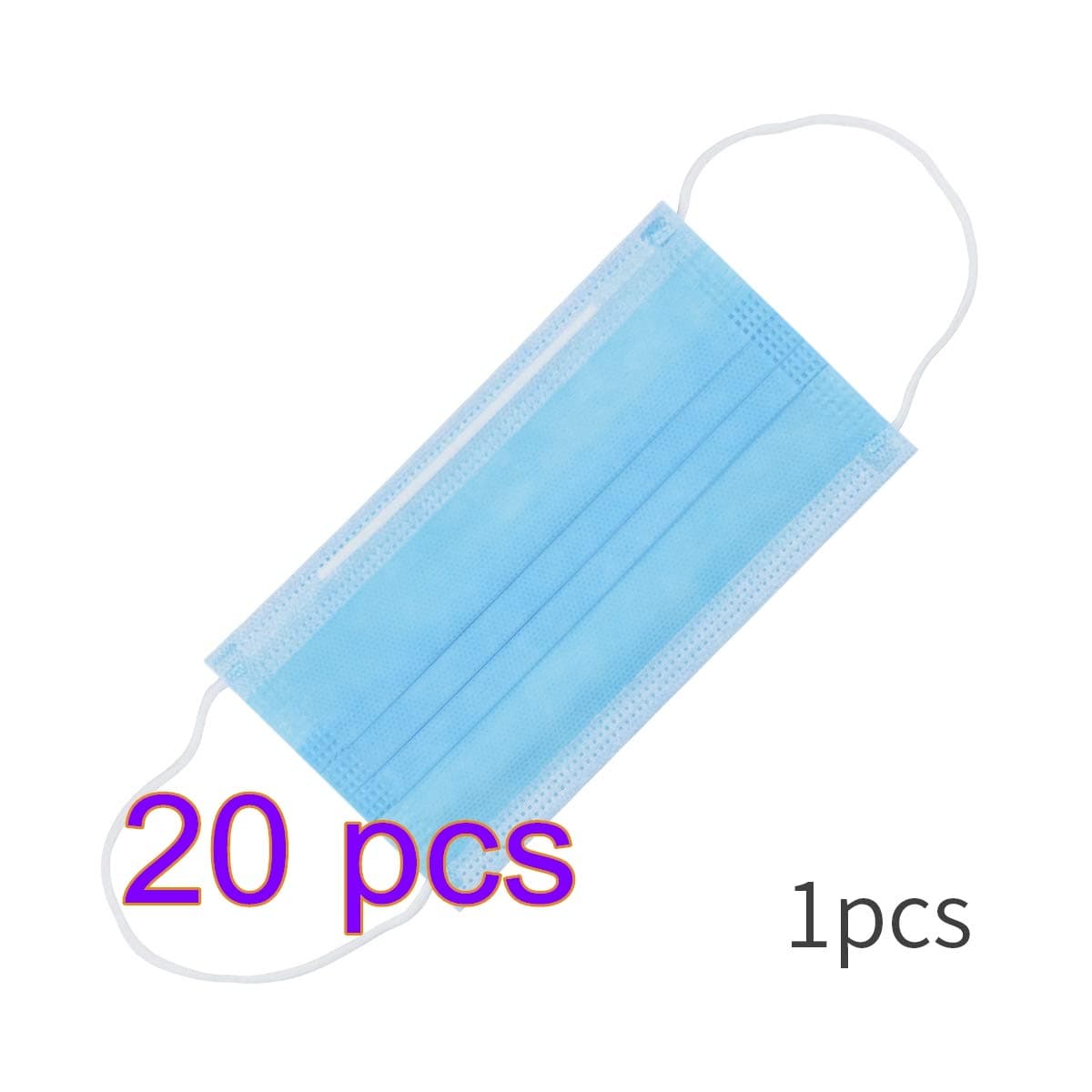 ASKCUT Disposable Masks, Upgrade Sealed Face Mask with Elastic Earloop, 3-Ply Thicker Breathable Safety Masks, Comfortable Sanitary Surgical Mask for Outdoor, Home Office Hospital Use (20Pcs)