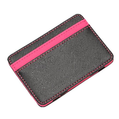 Wallets for Men Boy, 10mm Super Thin Purse Card Case Wallets Mini Men Purse Card Holder Wallet (Red)