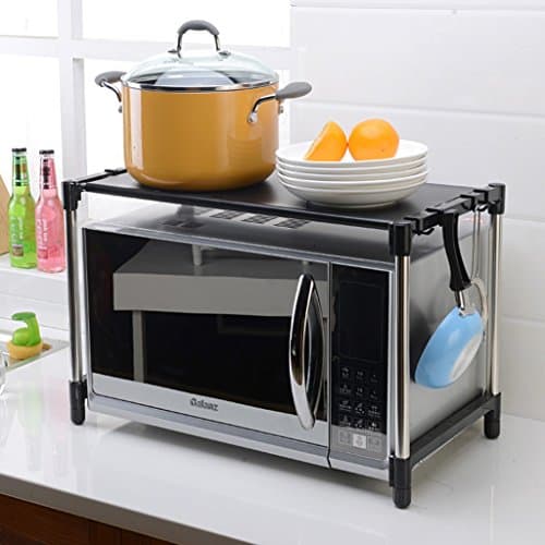 Single Layer Adjustable Stainless Steel Microwave Oven Rack Kitchen Shelving Oven Rack Sort Out Admission Shelf -by TIANTA (Color : #4)